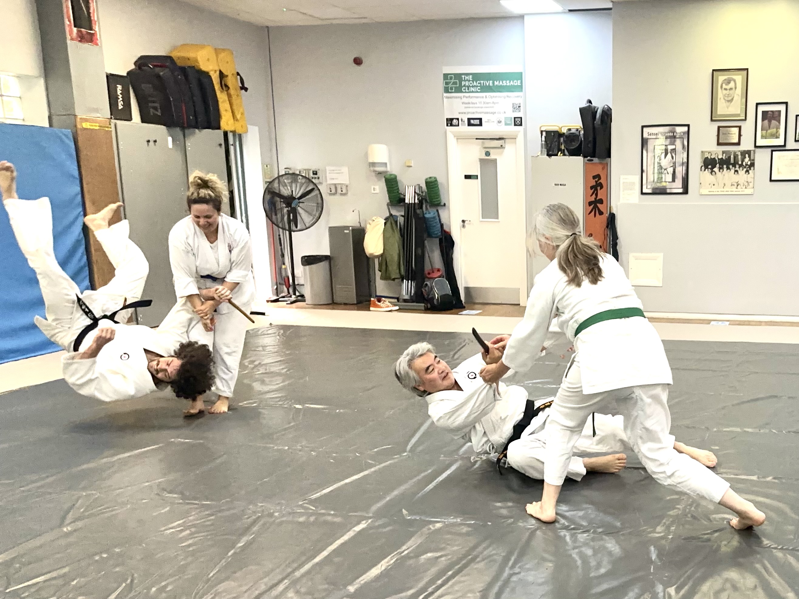 Aikido beginners on the mat